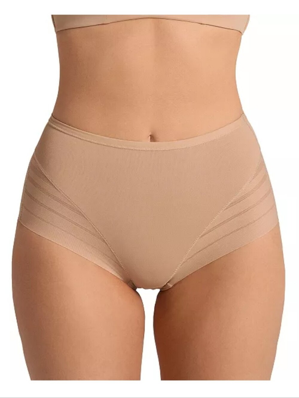 LeonisaWomen's Lace Stripe Undetectable Classic Shaper Panty